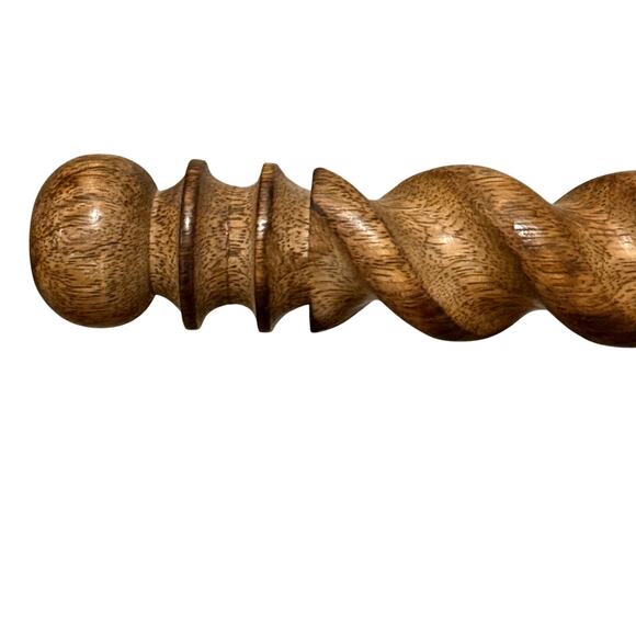 Vintage Wooden Barley Twist Cross with Base | Hand-Carved Holy Cross Decor - Picture 7 of 8